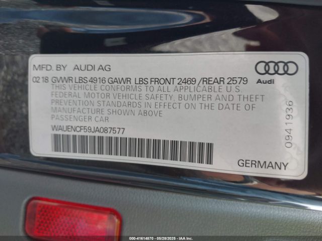 WAUENCF59JA087577 Audi A5 2.0t Premium