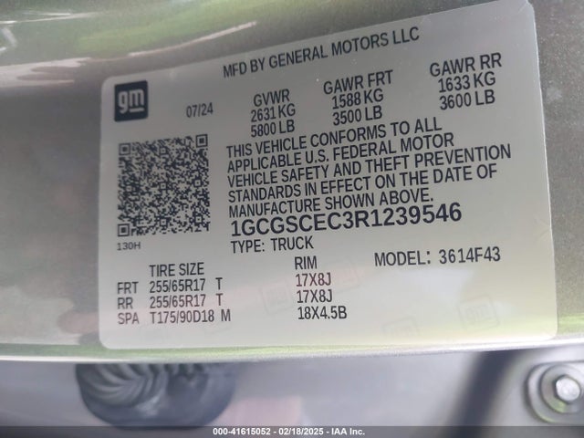 1GCGSCEC3R1239546 Chevrolet Colorado 2wd Lt