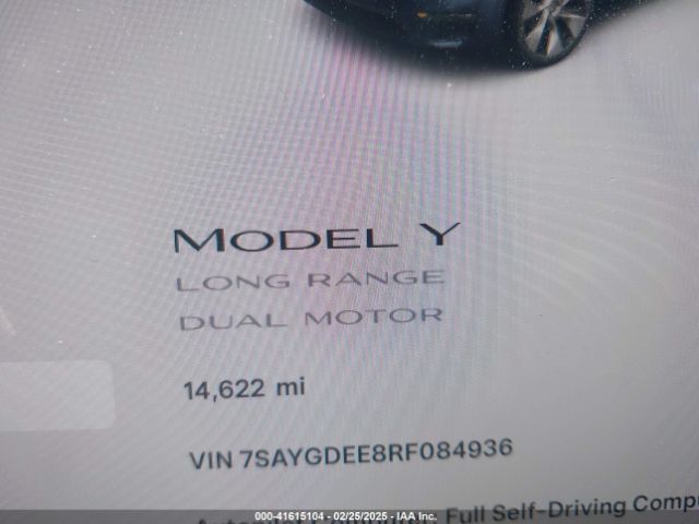 7SAYGDEE8RF084936 Tesla Model Y Long Range Dual Motor All-wheel Drive
