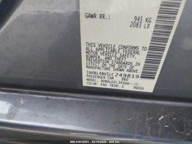 1N4BL4BV1LC249819 Nissan Altima S Fwd