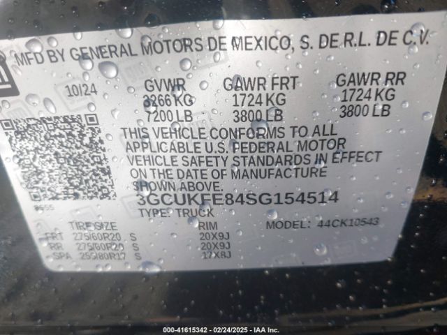 3GCUKFE84SG154514 Chevrolet Silverado 1500 4wd  Short Bed Lt Trail Boss