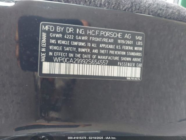 2002 PORSCHE 911 WP0CA29992S654557 Photo 8