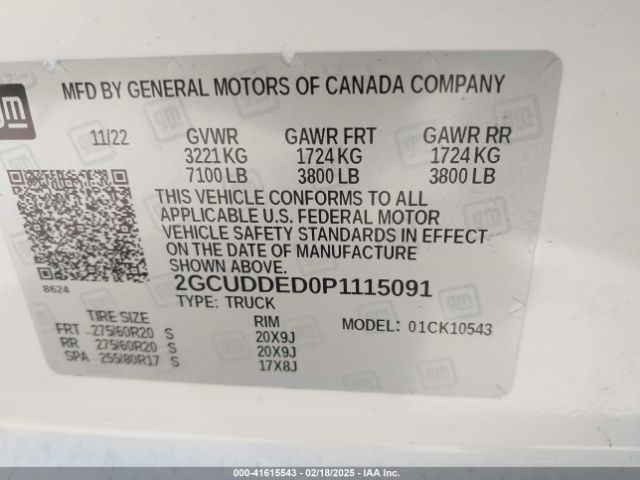 2GCUDDED0P1115091 Chevrolet Silverado 1500 4wd  Standard Bed Lt