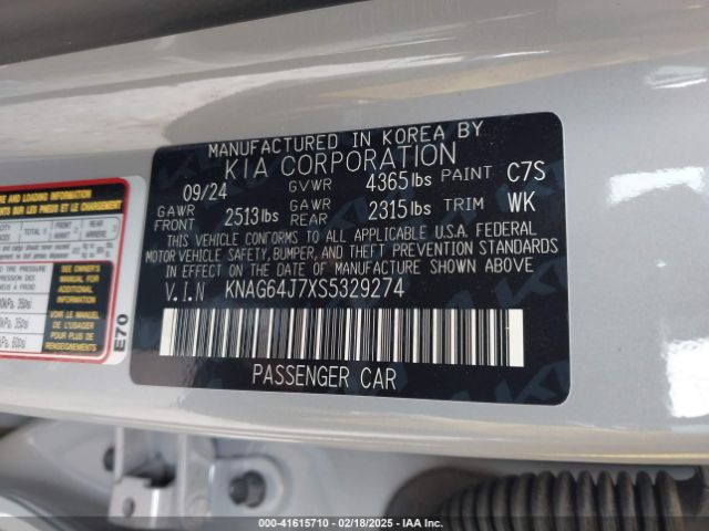 KNAG64J7XS5329274 KIA K5 Gt-line
