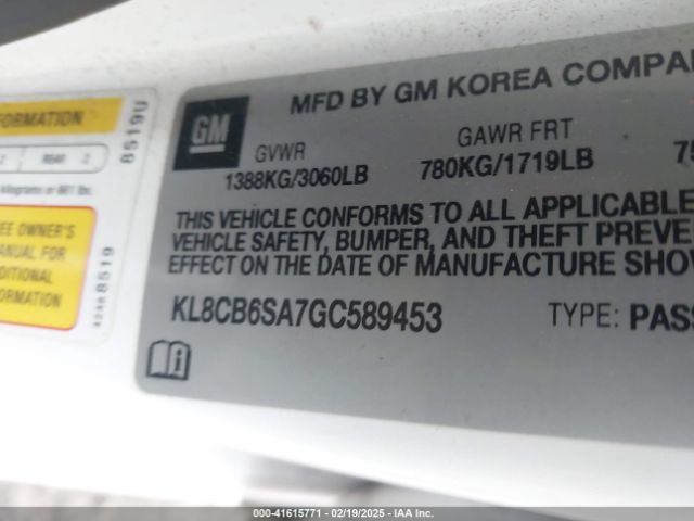 KL8CB6SA7GC589453 Chevrolet Spark Ls Cvt