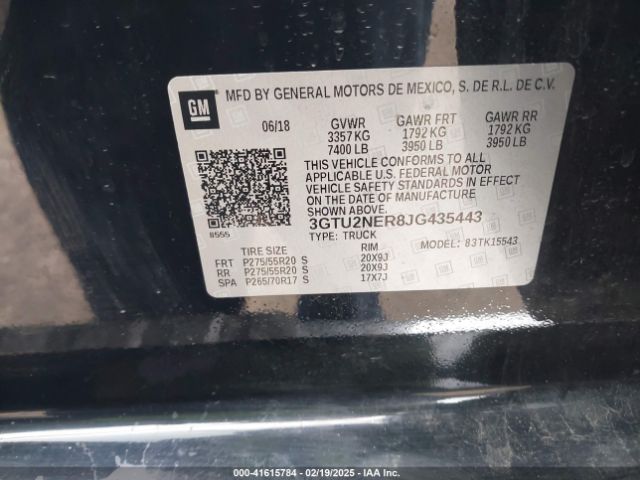 3GTU2NER8JG435443 GMC Sierra 1500 Slt