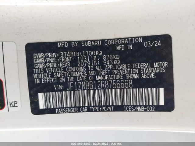 JF1ZNBB12R8756668 Toyota GR86