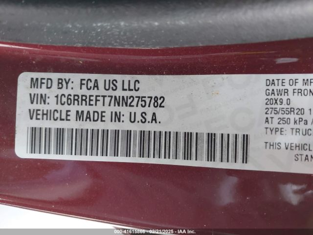 1C6RREFT7NN275782 RAM 1500 Lone Star  4x2 5'7 Box