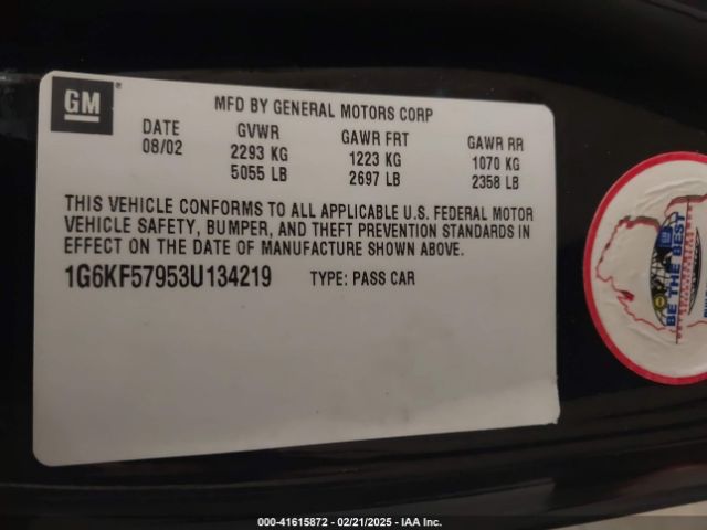 2003 CADILLAC DEVILLE 1G6KF57953U134219 Photo 8