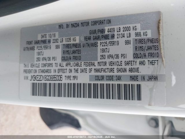 JM3KE2DY8G0885006 Mazda Cx-5 Grand Touring