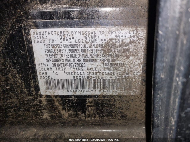3N1AB7AP4GY258320 Nissan SENTRA S