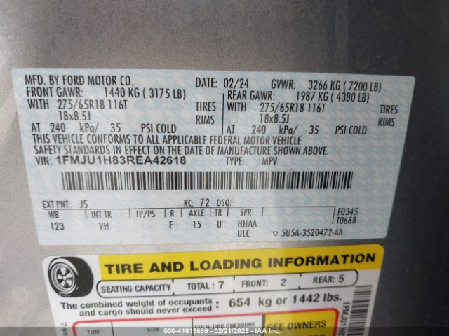 1FMJU1H83REA42618 Ford Expedition Xlt