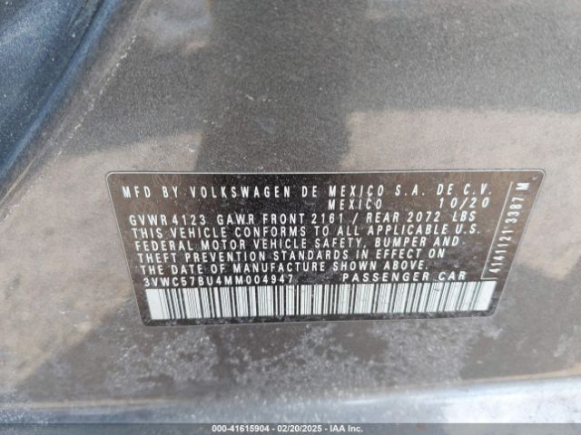 3VWC57BU4MM004947 Volkswagen Jetta 1.4t R-line/1.4t S/1.4t Se