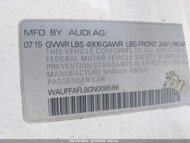 WAUFFAFL8GN008566 Audi A4 2.0t Premium