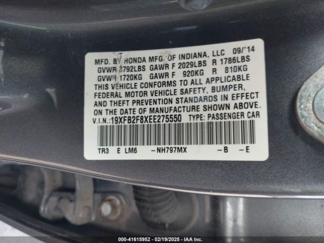 19XFB2F8XEE275550 Honda CIVIC EX