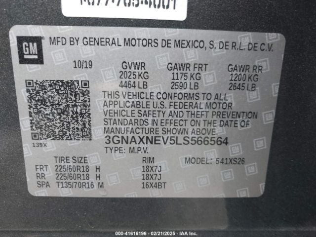 3GNAXNEV5LS566564 Chevrolet Equinox Fwd Premier 1.5l Turbo