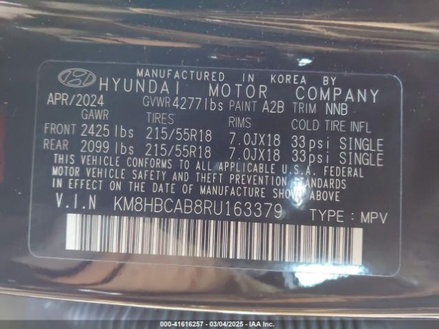 KM8HBCAB8RU163379 Hyundai Kona Sel