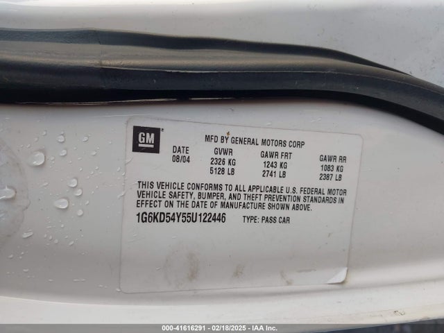 2005 CADILLAC DEVILLE 1G6KD54Y55U122446 Photo 8