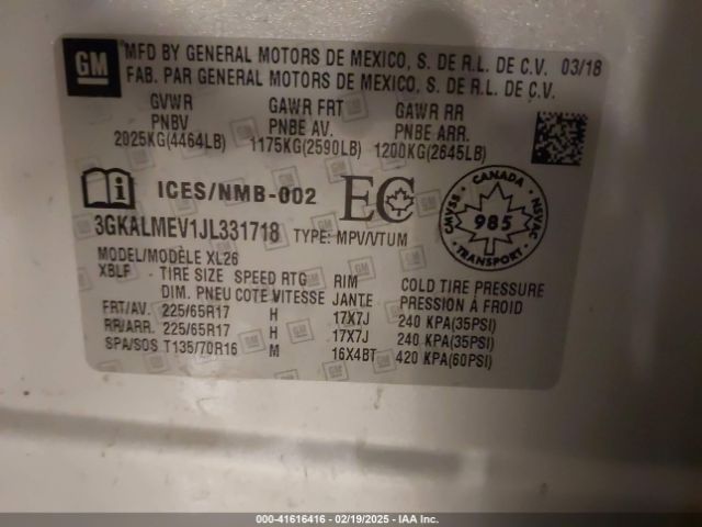 3GKALMEV1JL331718 GMC Terrain Sle