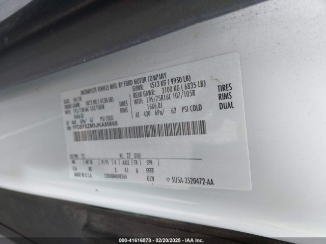 1FDBF8ZM9JKA80668 Ford Transit-350 Cab