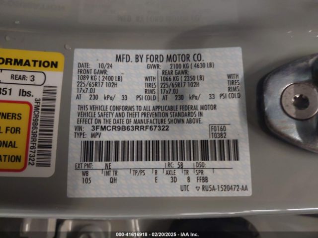 3FMCR9B63RRF67322 Ford Bronco Sport Big Bend