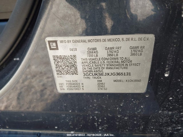 3GCUKSEJXJG365131 Chevrolet Silverado 1500 2lz