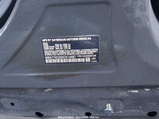 WBA7T4C0XNCK14487 BMW 740 I Xdrive