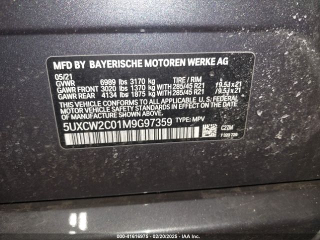 5UXCW2C01M9G97359 BMW X7 Xdrive40i