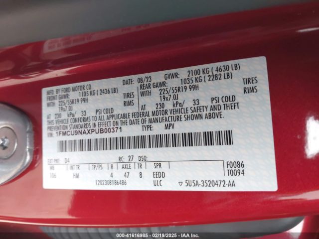 1FMCU9NAXPUB00371 Ford Escape St-line Select