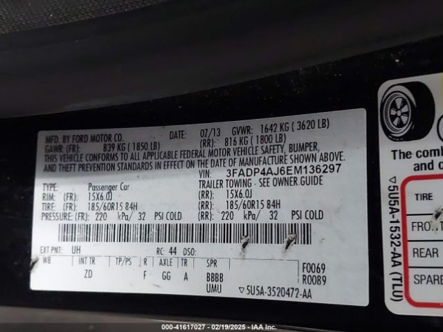 3FADP4AJ6EM136297 Ford FIESTA S