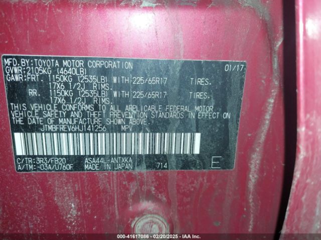 2017 TOYOTA RAV4 JTMBFREV6HJ141256 Photo 8