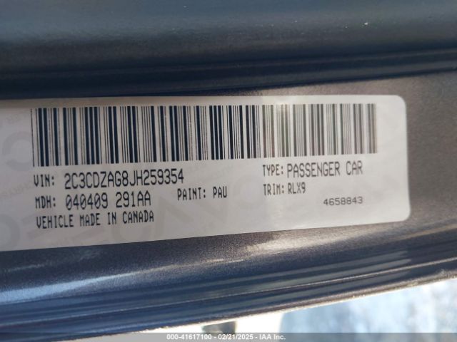 2C3CDZAG8JH259354 Dodge Challenger Sxt Plus