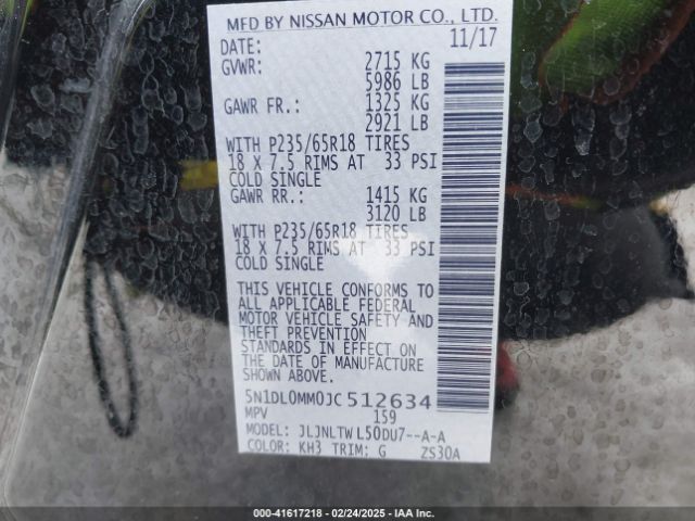 5N1DL0MM0JC512634 Infiniti QX60