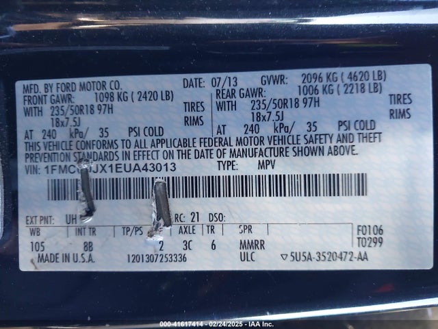 1FMCU0JX1EUA43013 Ford Escape Titanium