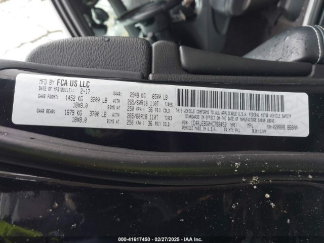 1C4RJEBG0HC793452 Jeep Grand Cherokee Limited 4x2