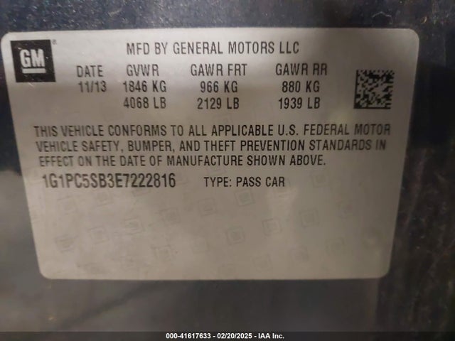 Chevrolet Cruze 1lt Auto 2014 1G1PC5SB3E7222816 Image 9