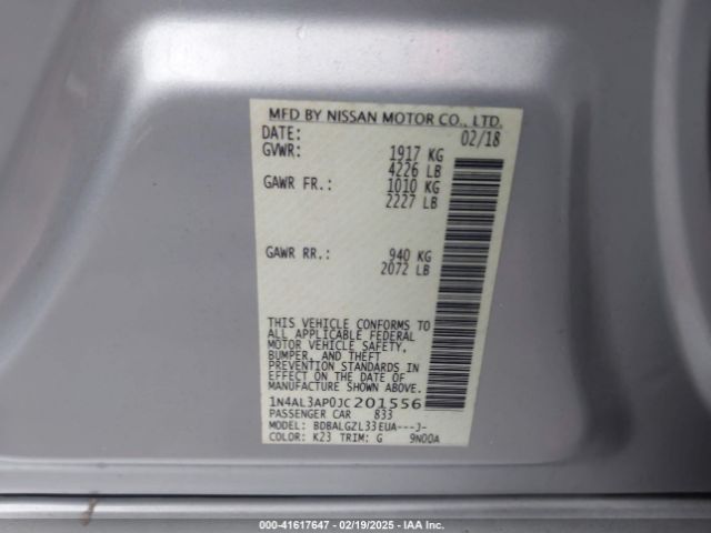 1N4AL3AP0JC201556 Nissan Altima 2.5 S