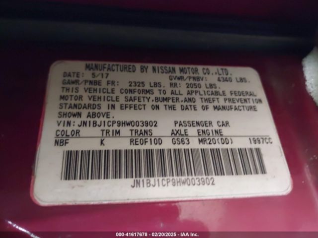 JN1BJ1CP9HW003902 Nissan Rogue Sport Sv