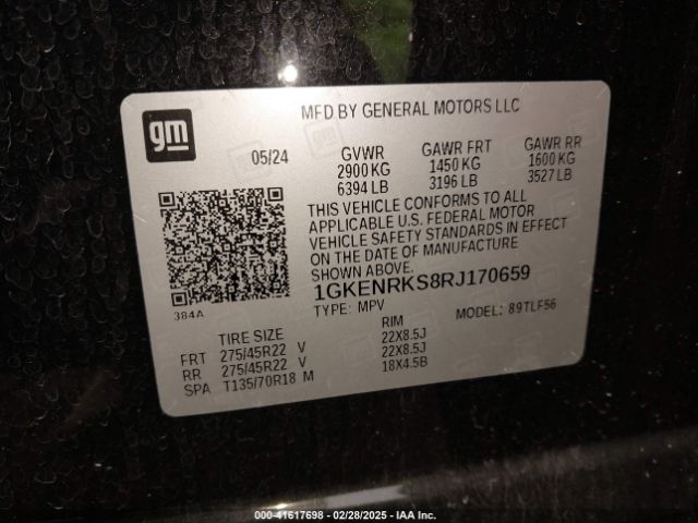 1GKENRKS8RJ170659 GMC Acadia Awd Denali