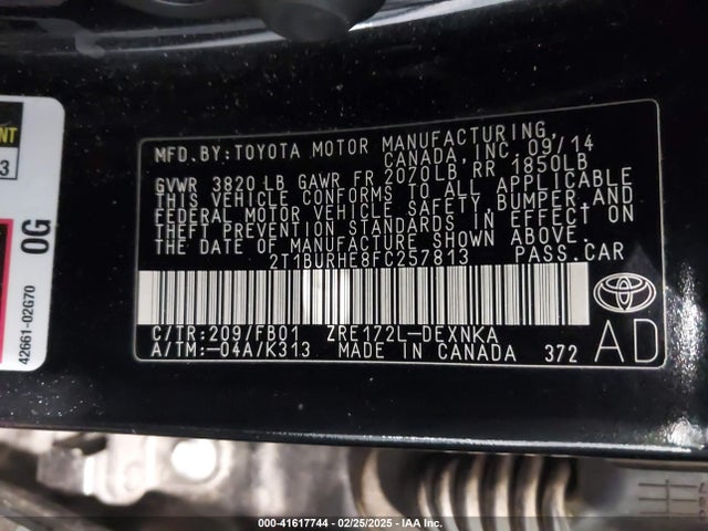 Toyota COROLLA LE 2015 2T1BURHE8FC257813 Image 9