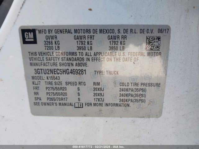 3GTU2NEC5HG469281 GMC Sierra 1500 Slt