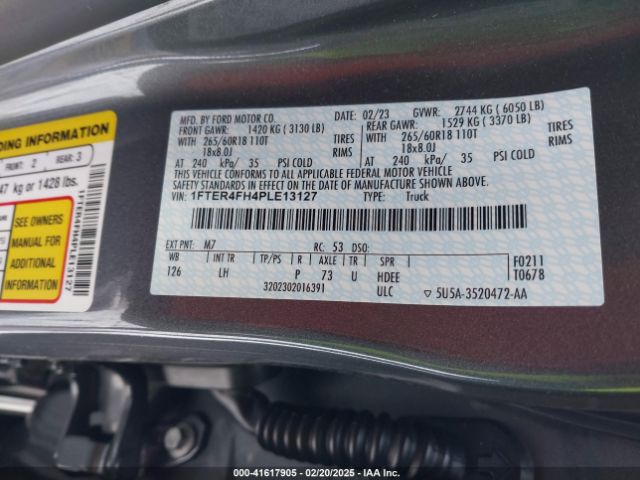 1FTER4FH4PLE13127 Ford Ranger Xlt