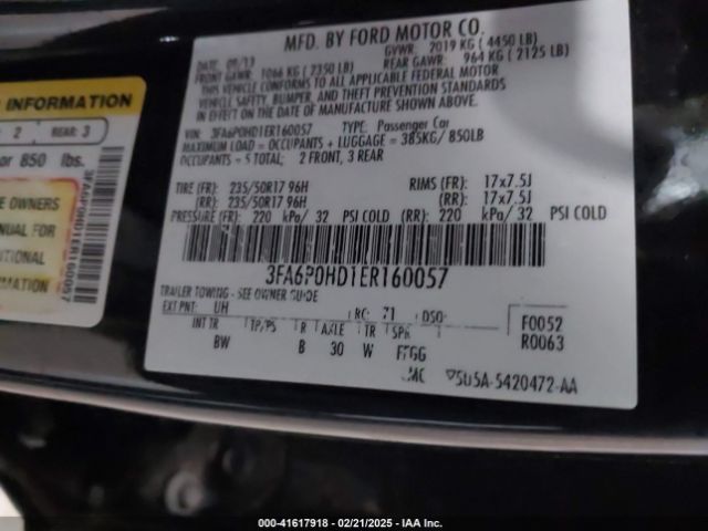 3FA6P0HD1ER160057 Ford FUSION SE