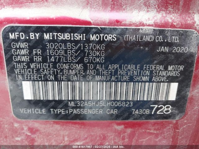 ML32A5HJ5LH006823 Mitsubishi MIRAGE LE