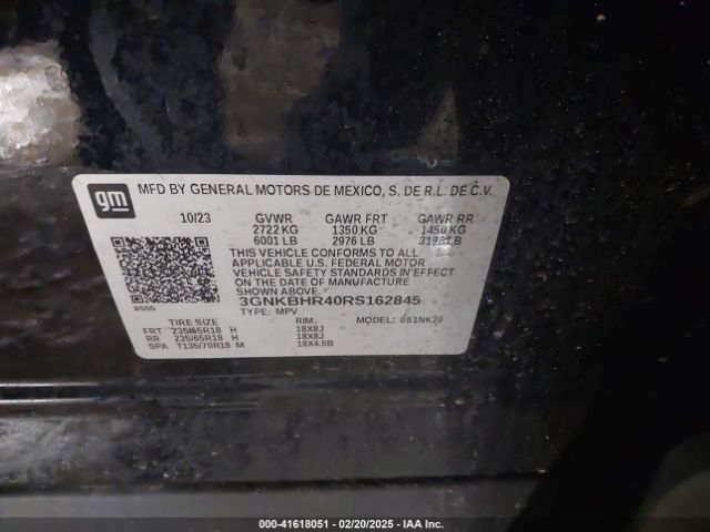 3GNKBHR40RS162845 Chevrolet Blazer Awd 2lt