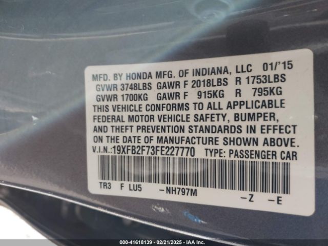 19XFB2F73FE227770 Honda CIVIC SE