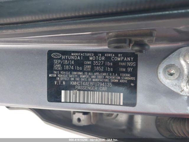 KMHCT4AE8FU794135 Hyundai ACCENT GLS