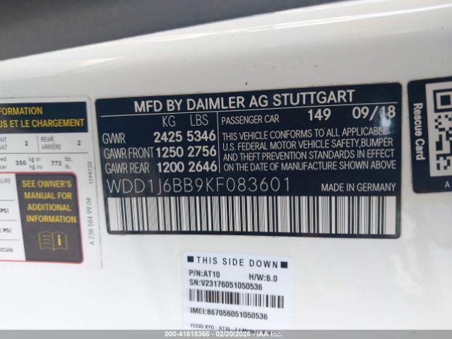 WDD1J6BB9KF083601 Mercedes-Benz Amg E 53 4matic