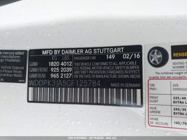 WDDPK3JA5GF125784 Mercedes-Benz Slk 300