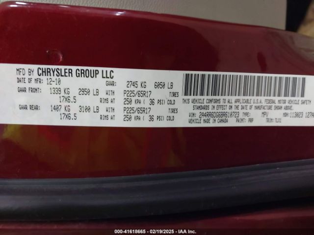 2011 CHRYSLER TOWN & COUNTRY 2A4RR6DG6BR610723 Photo 8